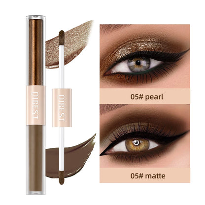 Double End Glitter Matte Eye Shadow Stick Pencil Eyeshadow Makeup Waterproof Bicolor Shimmer Cosmetics Beauty Makeup Tool