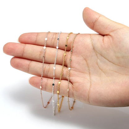 2 Meters Sequins O-Word Chain Disc Copper Chain DIY Bracelet Necklace Body Chain Jewelry Accessories