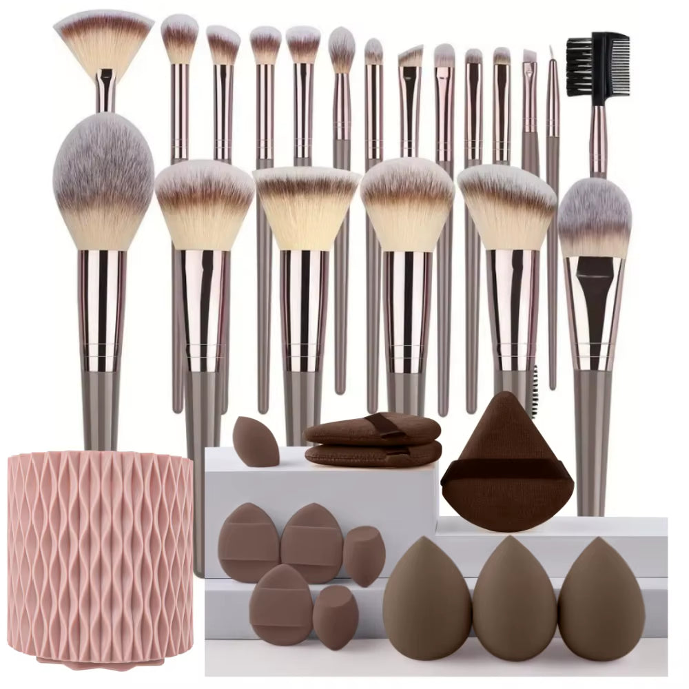 3-20PCS Makeup Brushes Set Eyeshadow Fluffy Foundation Concealer Blush Highlighter Storage Box Female Cosmetics Beauty Tools