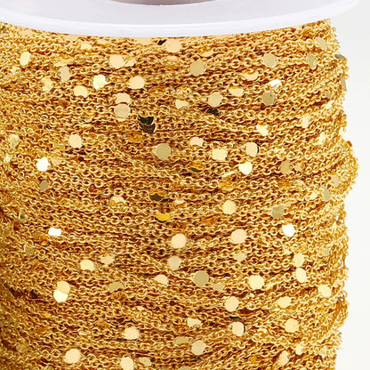 2 Meters Sequins O-Word Chain Disc Copper Chain DIY Bracelet Necklace Body Chain Jewelry Accessories