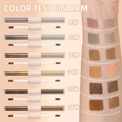 Double End Glitter Matte Eye Shadow Stick Pencil Eyeshadow Makeup Waterproof Bicolor Shimmer Cosmetics Beauty Makeup Tool