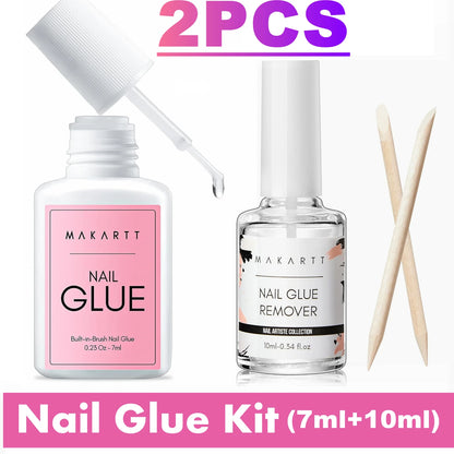 Makartt Nail Glue with Glue Remover Kit, Super Strong Nail Glue for Acrylic Nails Press on Nails,30Ml/ 50ML Glue off Debonder