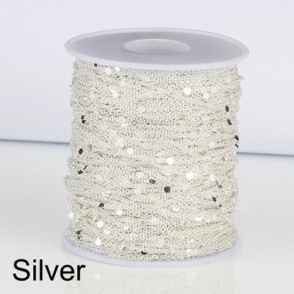 2 Meters Sequins O-Word Chain Disc Copper Chain DIY Bracelet Necklace Body Chain Jewelry Accessories