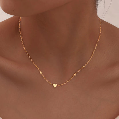 316L Stainless Steel Mini Heart Clavicle Chain Choker Necklace Women Chain Necklace Simple Jewelry