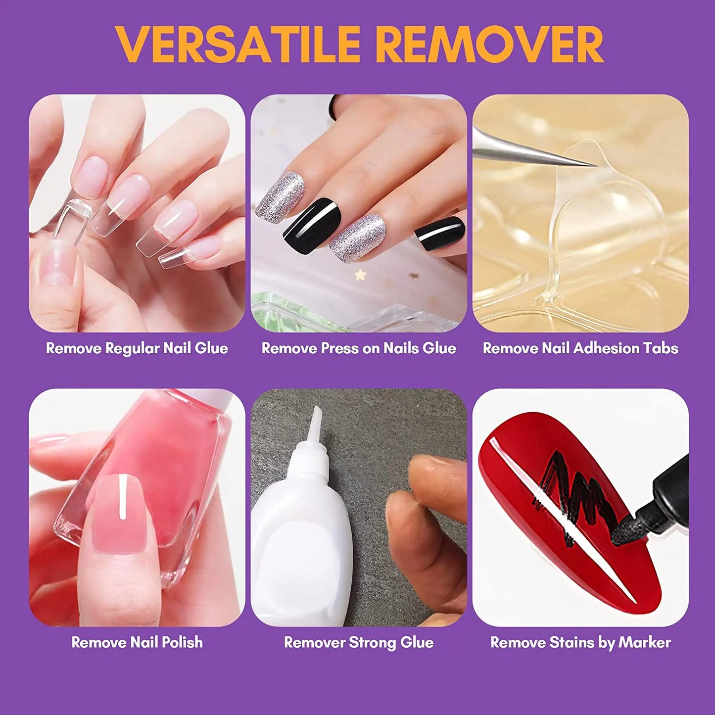 Makartt Nail Glue with Glue Remover Kit, Super Strong Nail Glue for Acrylic Nails Press on Nails,30Ml/ 50ML Glue off Debonder