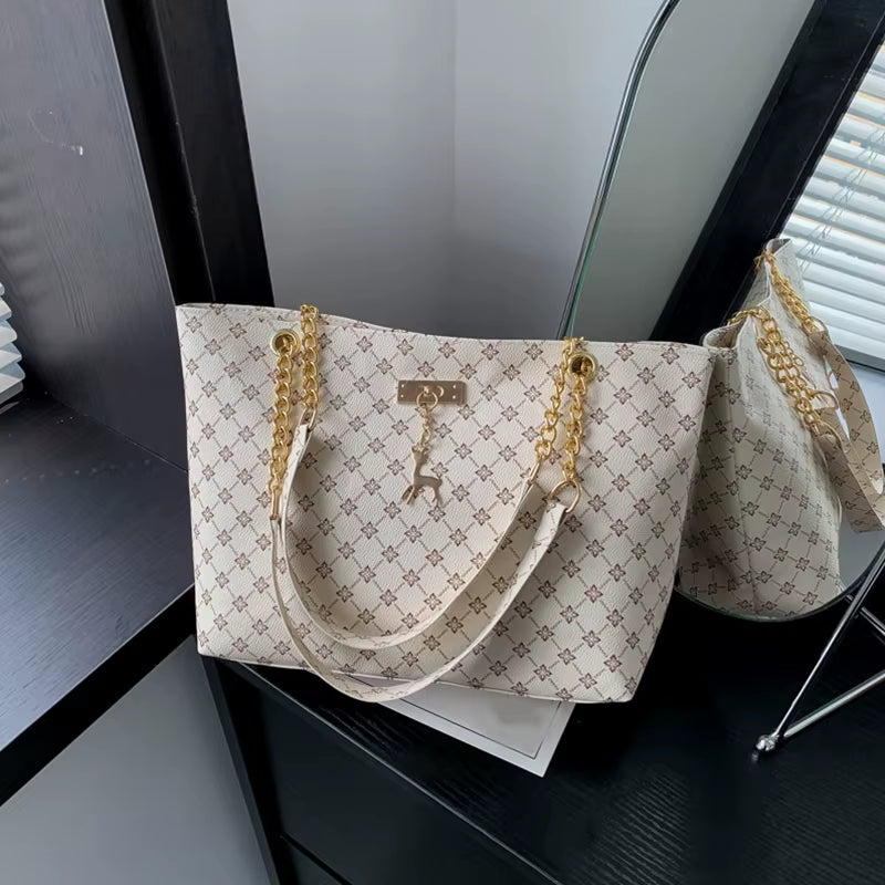 2024 Autumn and Winter New Presbyopic Handbag Shoulder Bag Large Capacity Tote Bag Women'S Bag