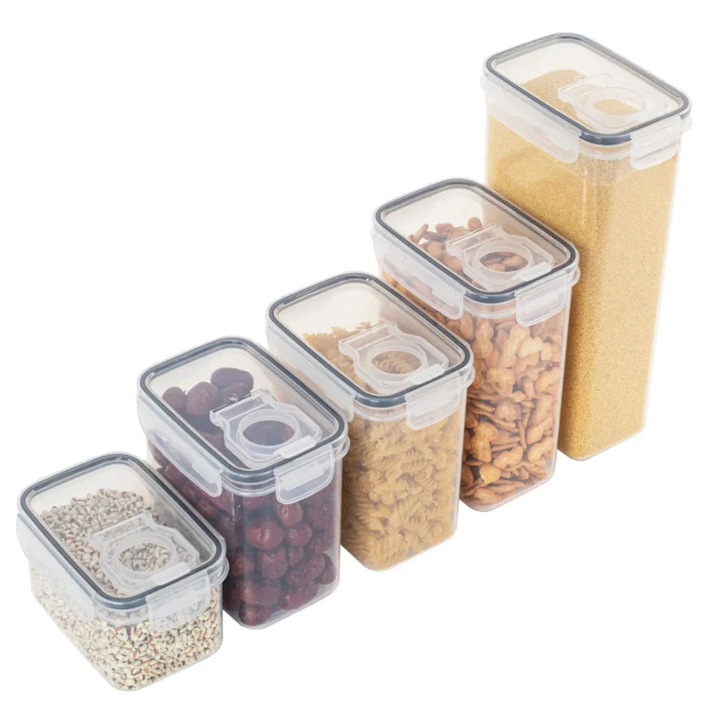 Sealed Plastic Food Storage Box Cereal Candy Dried Jars with Lid Fridge Storagetank Containers Household Items Kitchen Organizer