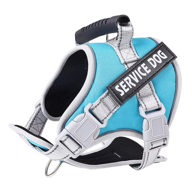 Personal Reflective Adjustable Dog Vest Service Dog Harness Large Dog Harness with Rubber Handle for Large Dog Walking Accessory