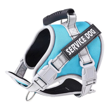 Personal Reflective Adjustable Dog Vest Service Dog Harness Large Dog Harness with Rubber Handle for Large Dog Walking Accessory