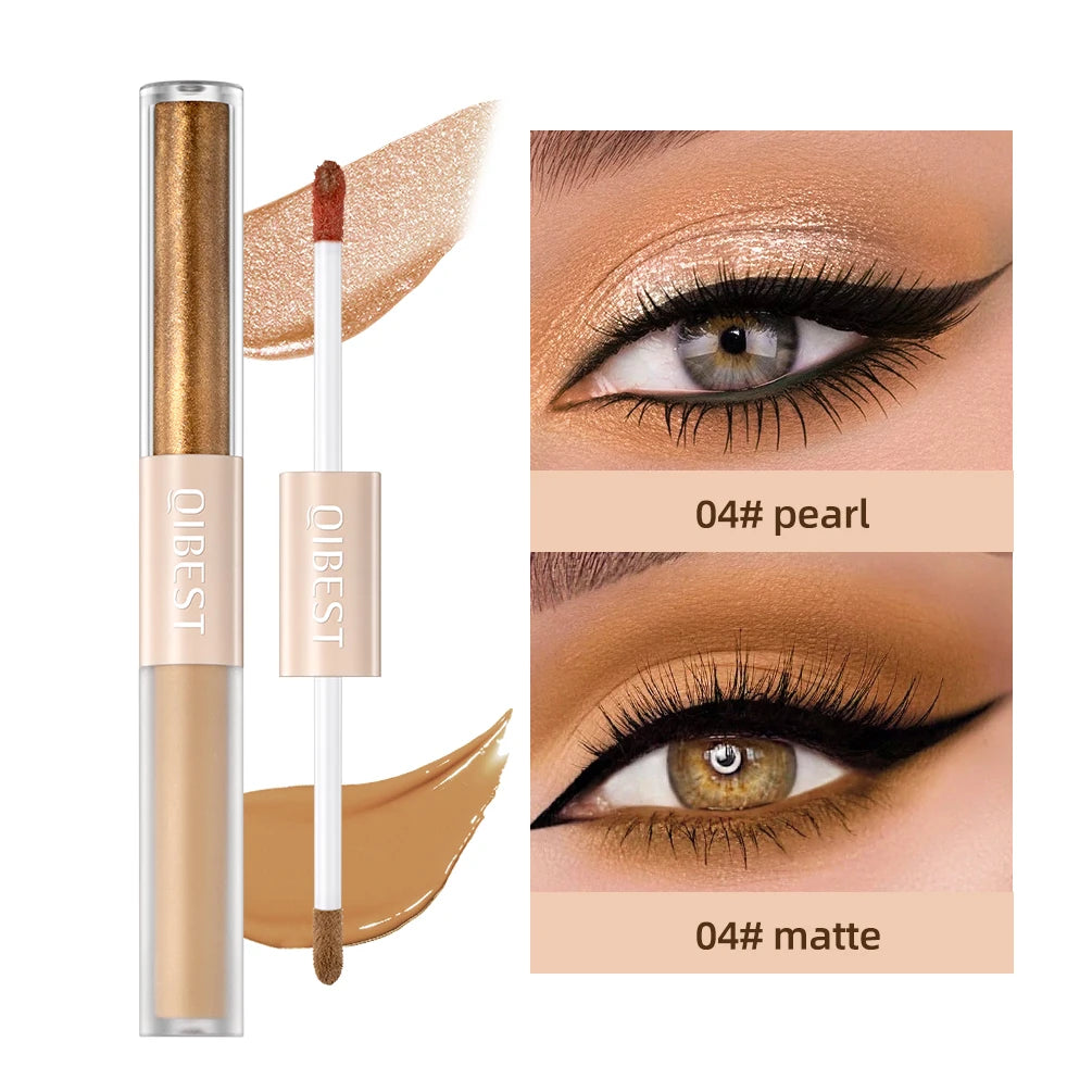 Double End Glitter Matte Eye Shadow Stick Pencil Eyeshadow Makeup Waterproof Bicolor Shimmer Cosmetics Beauty Makeup Tool
