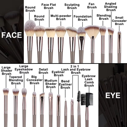 3-20PCS Makeup Brushes Set Eyeshadow Fluffy Foundation Concealer Blush Highlighter Storage Box Female Cosmetics Beauty Tools