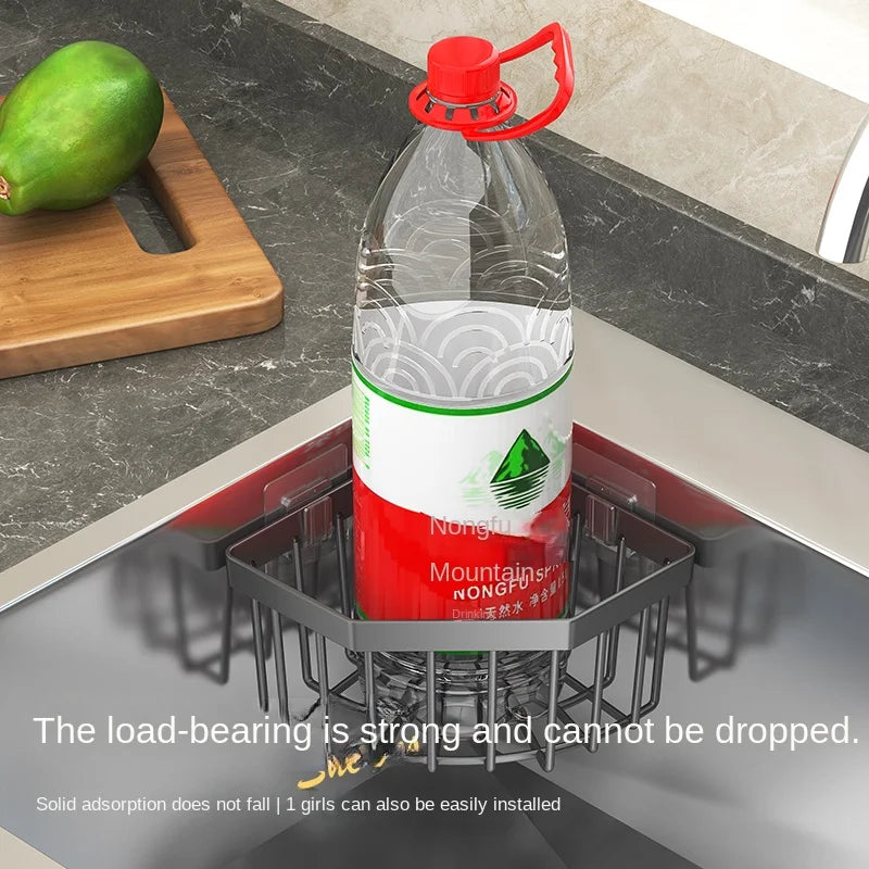 Kitchen Drain Basket Storage Basket Faucet Basket Drain Sponge Double Basket Kitchenware