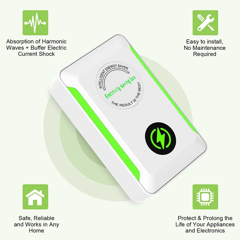 Electric Energy Saver Smart Power Saver Portable Electricity Saving Box US/EU Plug Socket Adapter for Cost Reducing Office Home