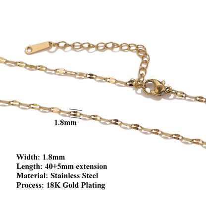 5Pcs Stainless Steel Bead Chain Cuba Cross O Ripple Chain Necklace Plated Gold 45CM Adjustable Chain Lobster Clasp DIY Necklace