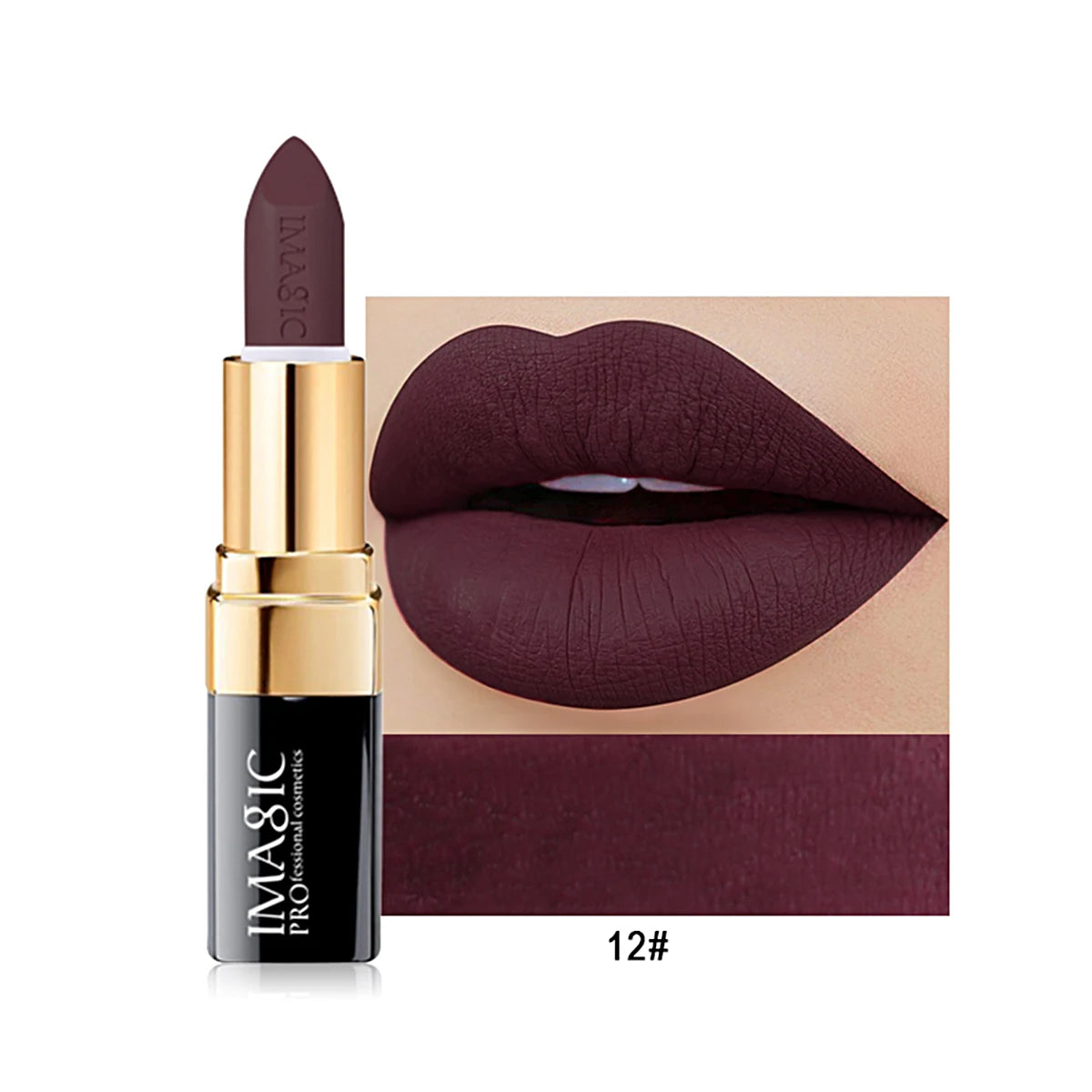 12-Color Lipstick Matte Waterproof Velvet Pigment Nude Rouge Waterproof Long Lasting Lip Profissional Cosmetics Beauty