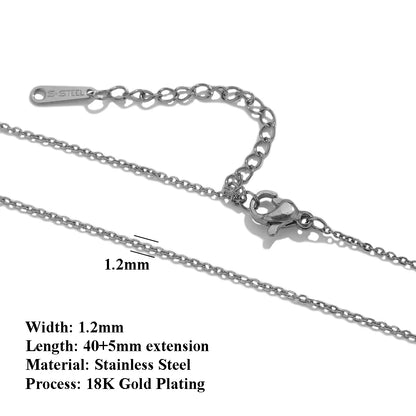 5Pcs Stainless Steel Bead Chain Cuba Cross O Ripple Chain Necklace Plated Gold 45CM Adjustable Chain Lobster Clasp DIY Necklace