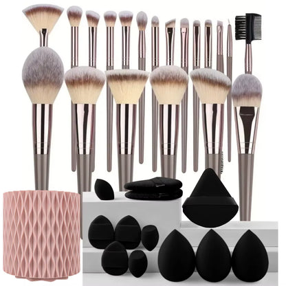 3-20PCS Makeup Brushes Set Eyeshadow Fluffy Foundation Concealer Blush Highlighter Storage Box Female Cosmetics Beauty Tools