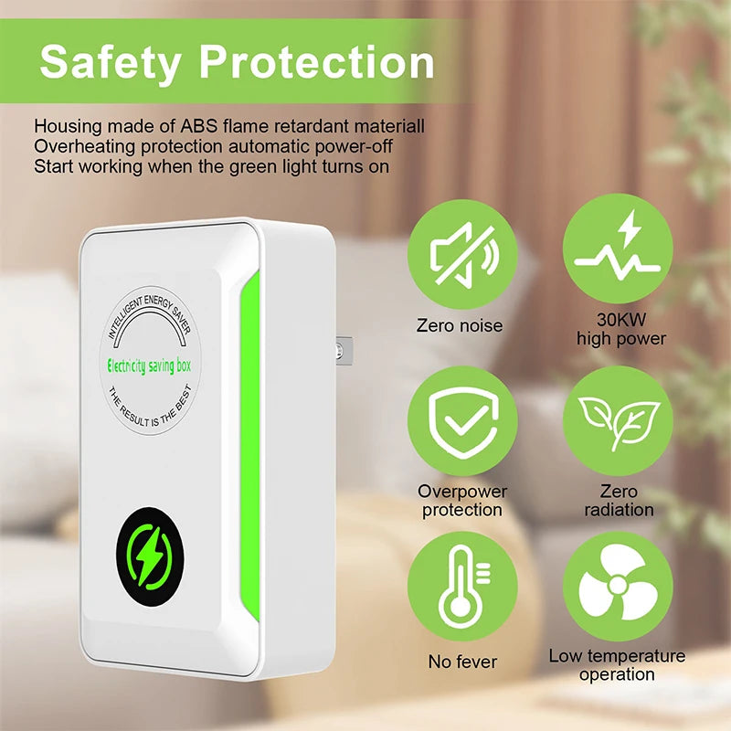 Electric Energy Saver Smart Power Saver Portable Electricity Saving Box US/EU Plug Socket Adapter for Cost Reducing Office Home