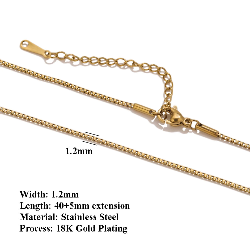 5Pcs Stainless Steel Bead Chain Cuba Cross O Ripple Chain Necklace Plated Gold 45CM Adjustable Chain Lobster Clasp DIY Necklace