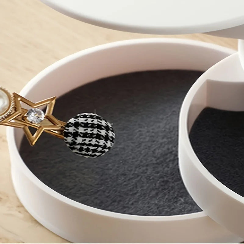 Rotating Multi-Layer Desktop Storage Box Hair Accessories Jewelry Makeup Boxnwith Lid Dustproof Jewelry Box Jewelry Storage Box