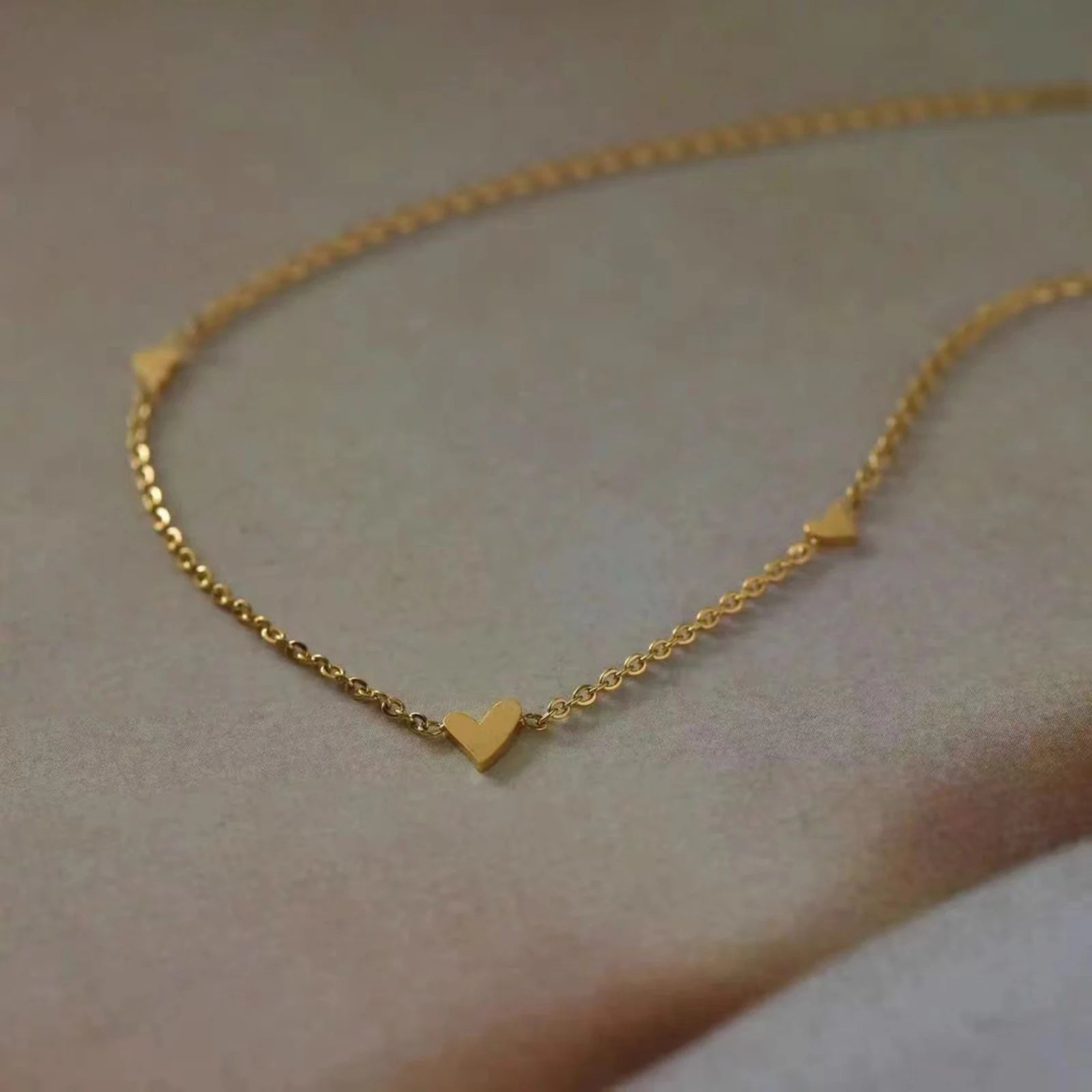 316L Stainless Steel Mini Heart Clavicle Chain Choker Necklace Women Chain Necklace Simple Jewelry