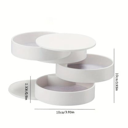 Rotating Multi-Layer Desktop Storage Box Hair Accessories Jewelry Makeup Boxnwith Lid Dustproof Jewelry Box Jewelry Storage Box