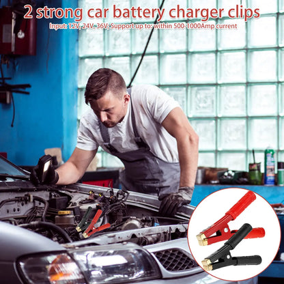 2Pcs 500-1000Amp Heavy Duty Copper Alligator Clips Terminal Test Electrical Battery Crocodile Clamp for Jumper Cables Boost