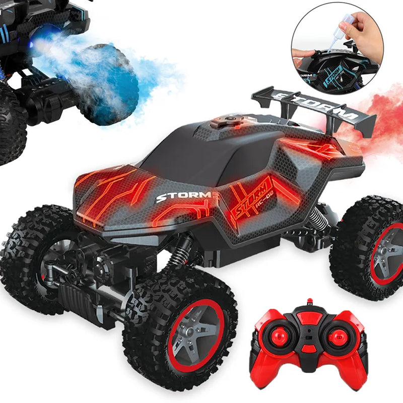 4WD RC Drift Car with Music Led Lights 2.4G Gesture Radio Remote Control Spray Stunt Car 360° Rotating Climbing Car Toys Gift
