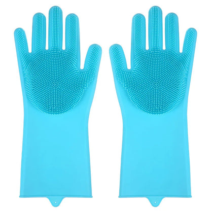 Silicone Dishwashing Gloves Dishwashing and Laundry Insulated Kitchen Cleaning Household Gloves Pet Bathing Gloves