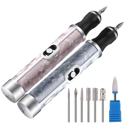 Electric Nail File Set Nails 4 Speeds Acrylic Nail Tool Thick Nails Edge Shaping Polishing Grinding Nursing Toe Nail Grinder Kit