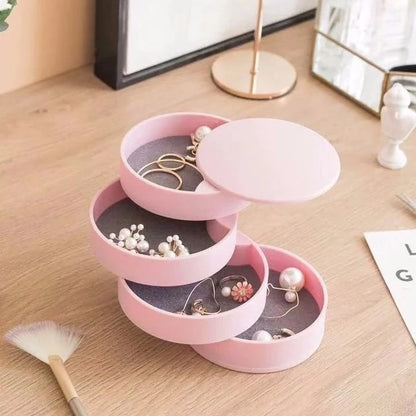Rotating Multi-Layer Desktop Storage Box Hair Accessories Jewelry Makeup Boxnwith Lid Dustproof Jewelry Box Jewelry Storage Box