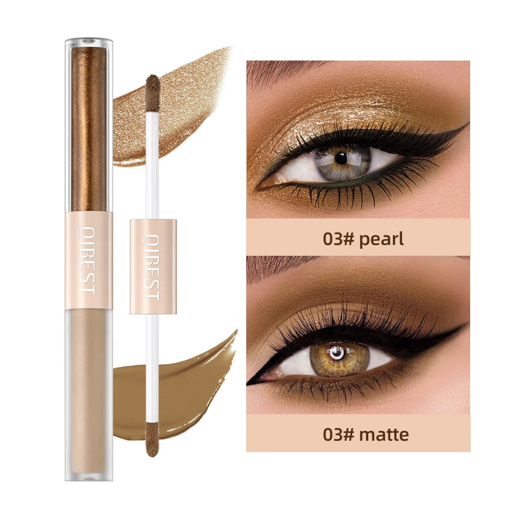 Double End Glitter Matte Eye Shadow Stick Pencil Eyeshadow Makeup Waterproof Bicolor Shimmer Cosmetics Beauty Makeup Tool