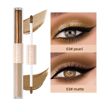 Double End Glitter Matte Eye Shadow Stick Pencil Eyeshadow Makeup Waterproof Bicolor Shimmer Cosmetics Beauty Makeup Tool