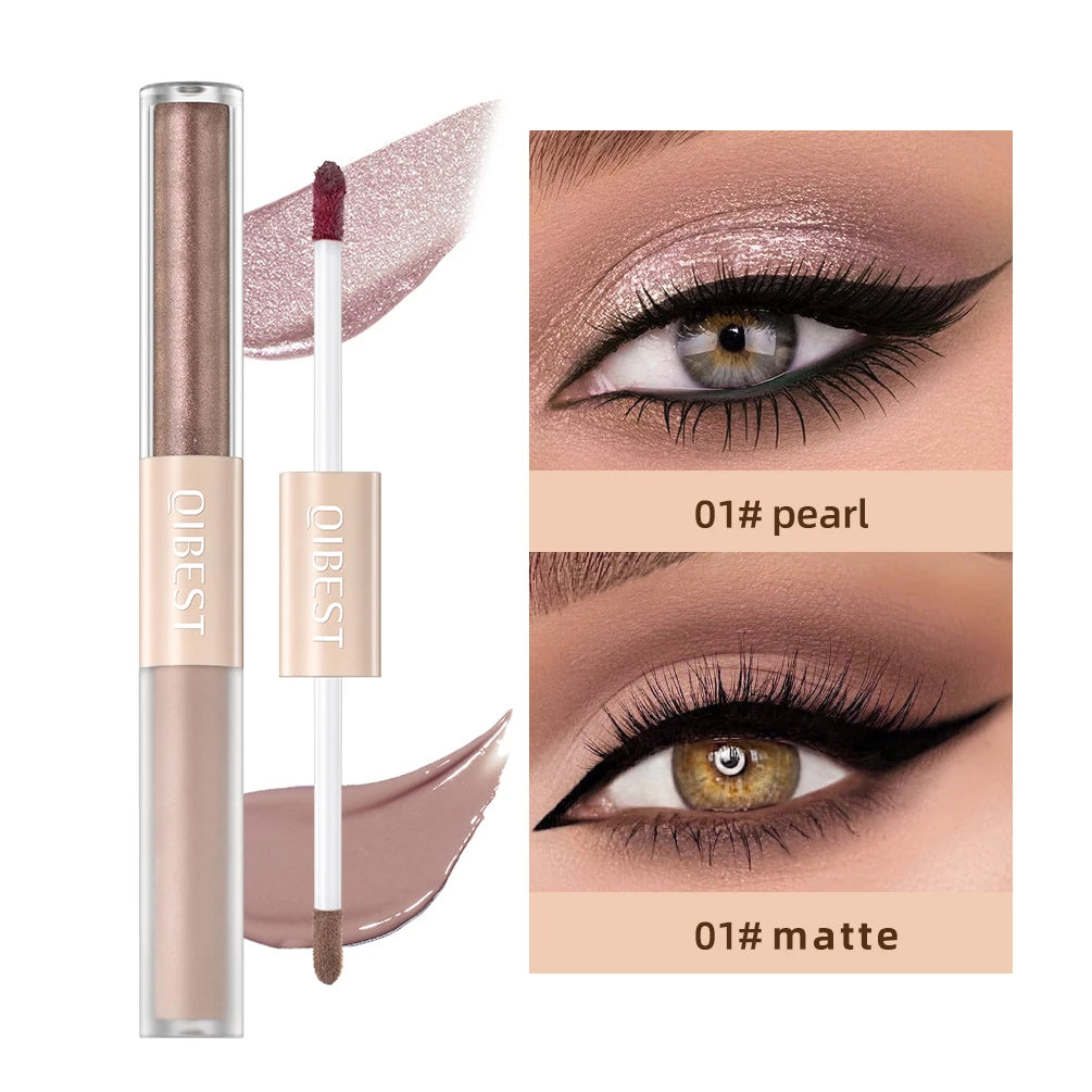 Double End Glitter Matte Eye Shadow Stick Pencil Eyeshadow Makeup Waterproof Bicolor Shimmer Cosmetics Beauty Makeup Tool