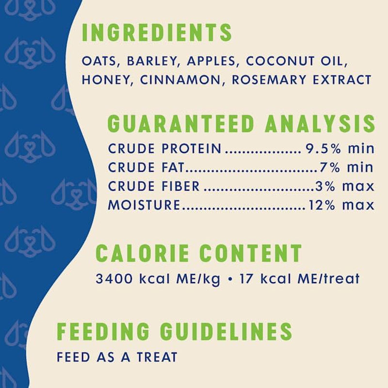 Apple Cinnamon Dog Biscuits Treats for Dogs Made in USA | Natural Apple Cinnamon Dog Treat | Wheat Free Dog Treats | Healthy Dog Treat Bags (12 Oz)