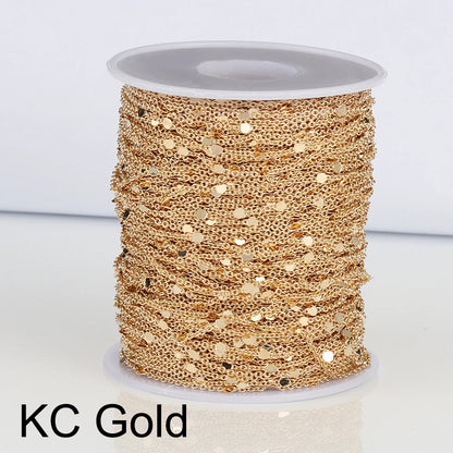 2 Meters Sequins O-Word Chain Disc Copper Chain DIY Bracelet Necklace Body Chain Jewelry Accessories