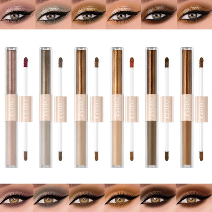 Double End Glitter Matte Eye Shadow Stick Pencil Eyeshadow Makeup Waterproof Bicolor Shimmer Cosmetics Beauty Makeup Tool