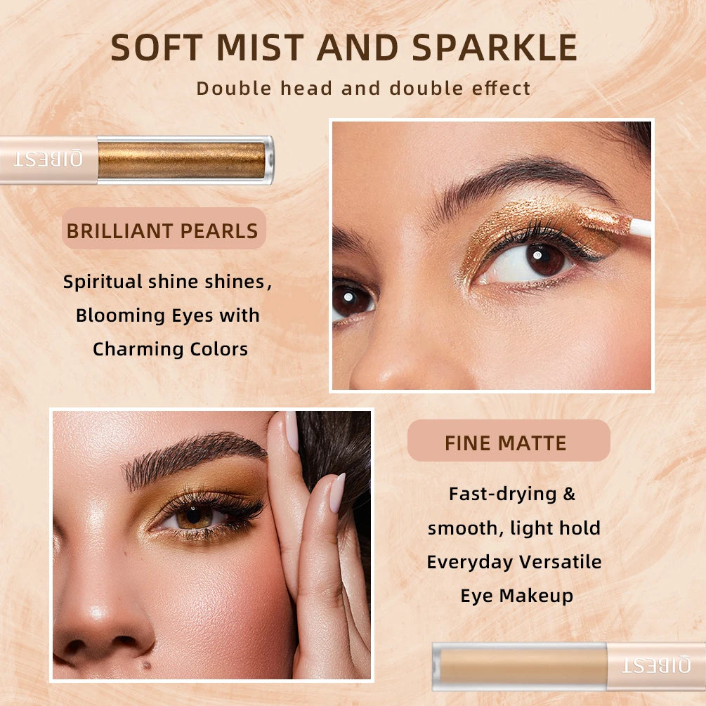 Double End Glitter Matte Eye Shadow Stick Pencil Eyeshadow Makeup Waterproof Bicolor Shimmer Cosmetics Beauty Makeup Tool