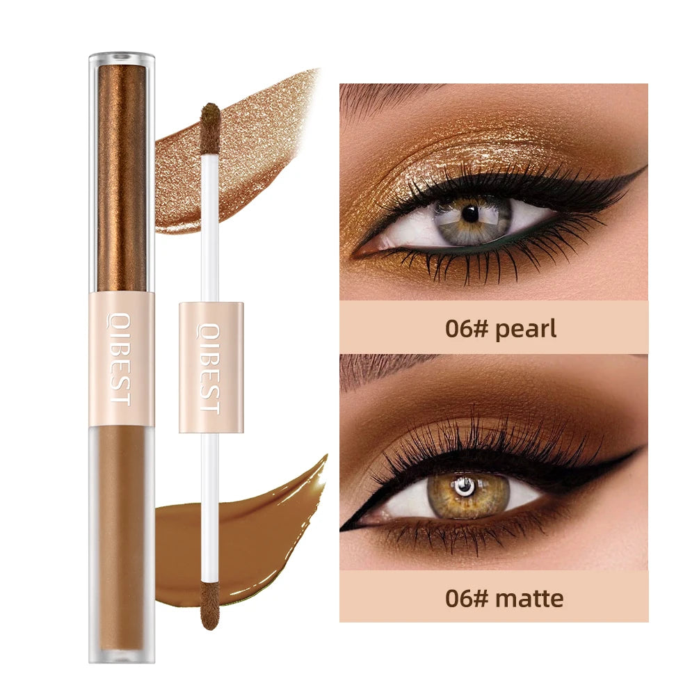Double End Glitter Matte Eye Shadow Stick Pencil Eyeshadow Makeup Waterproof Bicolor Shimmer Cosmetics Beauty Makeup Tool