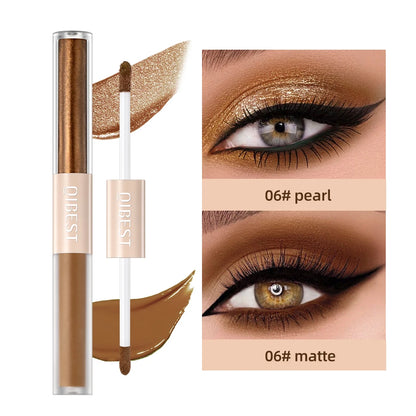 Double End Glitter Matte Eye Shadow Stick Pencil Eyeshadow Makeup Waterproof Bicolor Shimmer Cosmetics Beauty Makeup Tool