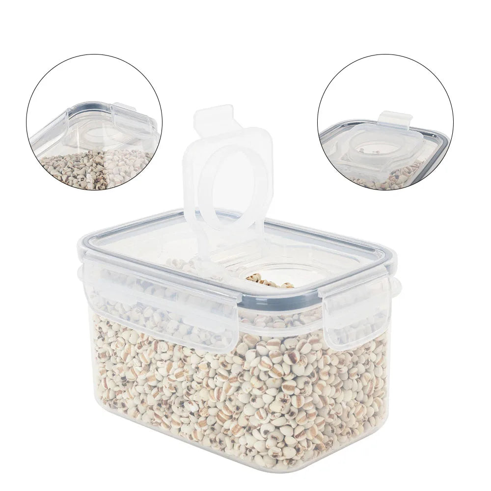 Sealed Plastic Food Storage Box Cereal Candy Dried Jars with Lid Fridge Storagetank Containers Household Items Kitchen Organizer