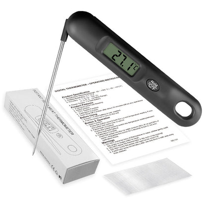 Electronic Digital Display Folding Food Thermometer Meat Digital Thermometer Kitchen Stainless Steel Probe Baking Water Thermometer