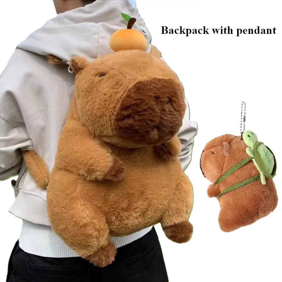 Capybara Plush Backpack – Kawaii Mini Knapsack Shoulder Bag, 33cm