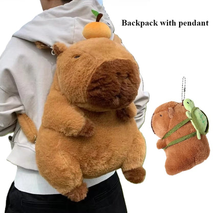 Capybara Plush Backpack – Kawaii Mini Knapsack Shoulder Bag, 33cm