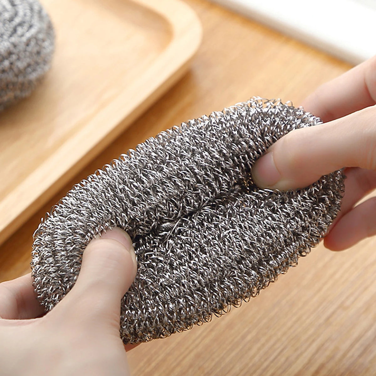 Stainless Steel Scrubber Pads – Heavy Duty Steel Wool for Kitchen & Bathroom, 6/12pcs