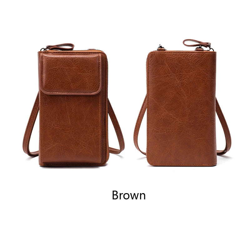 MIYIN Retro PU Leather Crossbody Bag – Women's Casual Phone Shoulder Bag