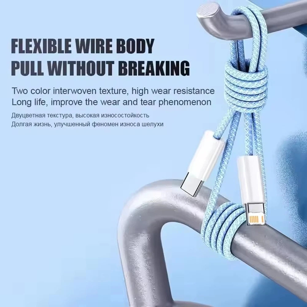 35W Fast Charge Braided USB-C Cable – PD Quick Charging Data Cable for iPhone, 1m/2m