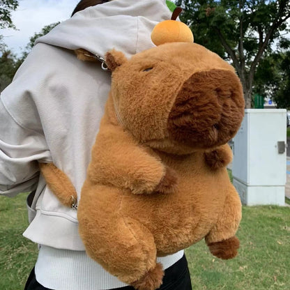 Capybara Plush Backpack – Kawaii Mini Knapsack Shoulder Bag, 33cm