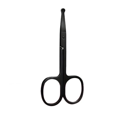 Stainless Steel Nose Hair Scissors – Round Head Safety Trimmer, Silver Mirror Finish