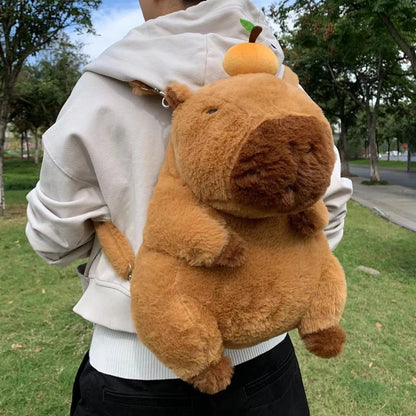 Capybara Plush Backpack – Kawaii Mini Knapsack Shoulder Bag, 33cm